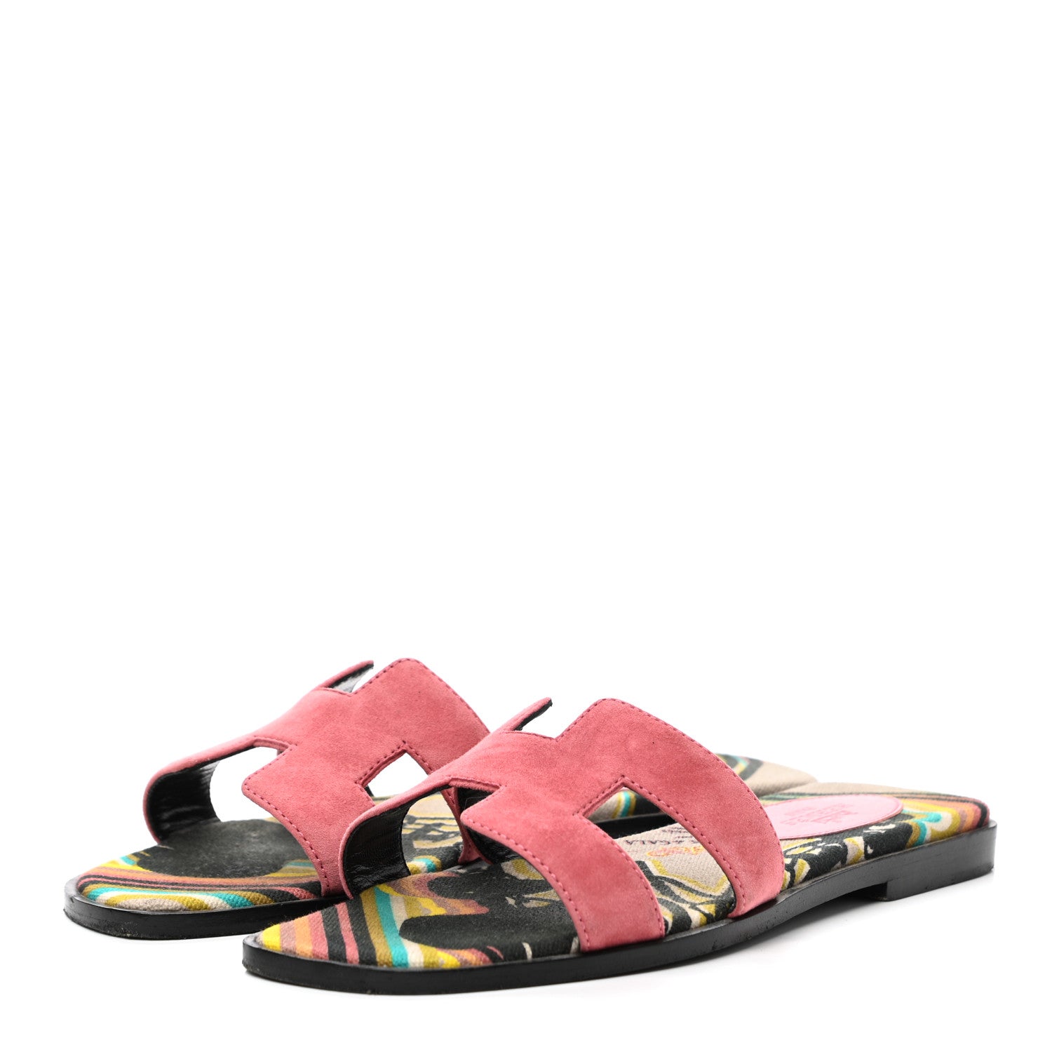 Hermes Suede Goatskin Oran Sandals 35.5 Rose De Venice 3 of 9