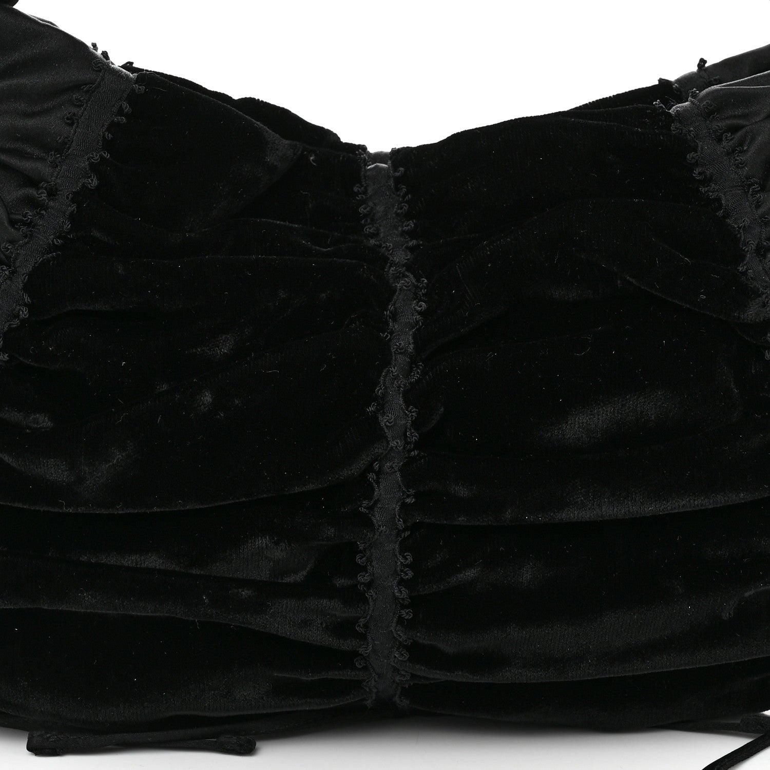 Prada Satin Velvet Drawstring Shoulder Bag Black 7 of 9