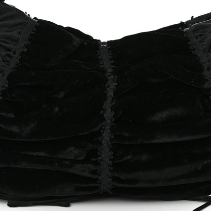 Prada Satin Velvet Drawstring Shoulder Bag Black 7 of 9