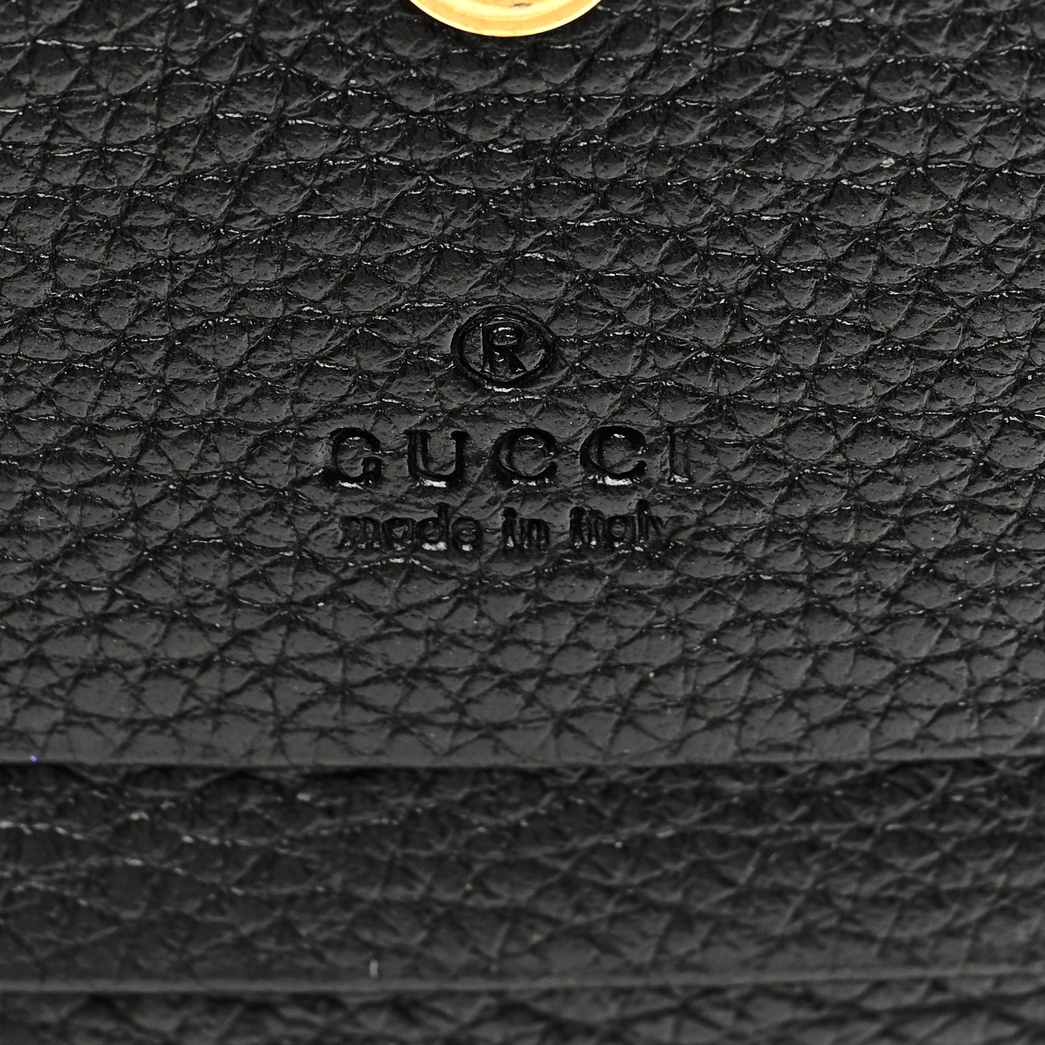 Gucci Grainy Calfskin Zumi Chain Card Case Wallet Black 6 of 8