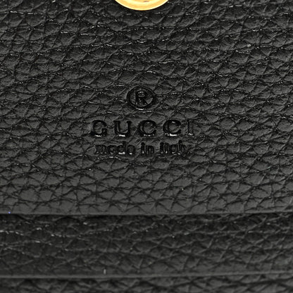 Gucci Grainy Calfskin Zumi Chain Card Case Wallet Black 6 of 8