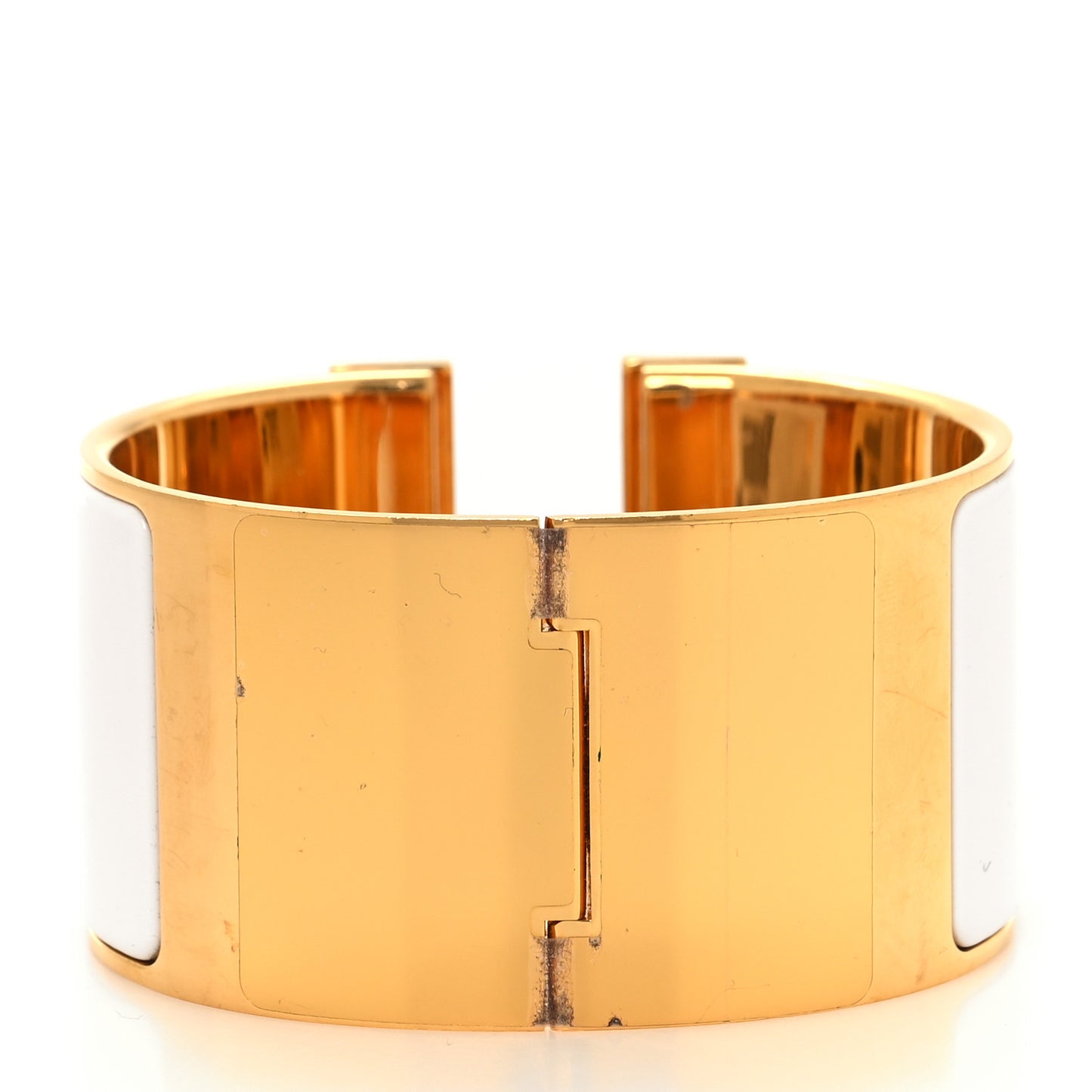 Enamel Extra Wide Clic Clac H Bracelet PM White