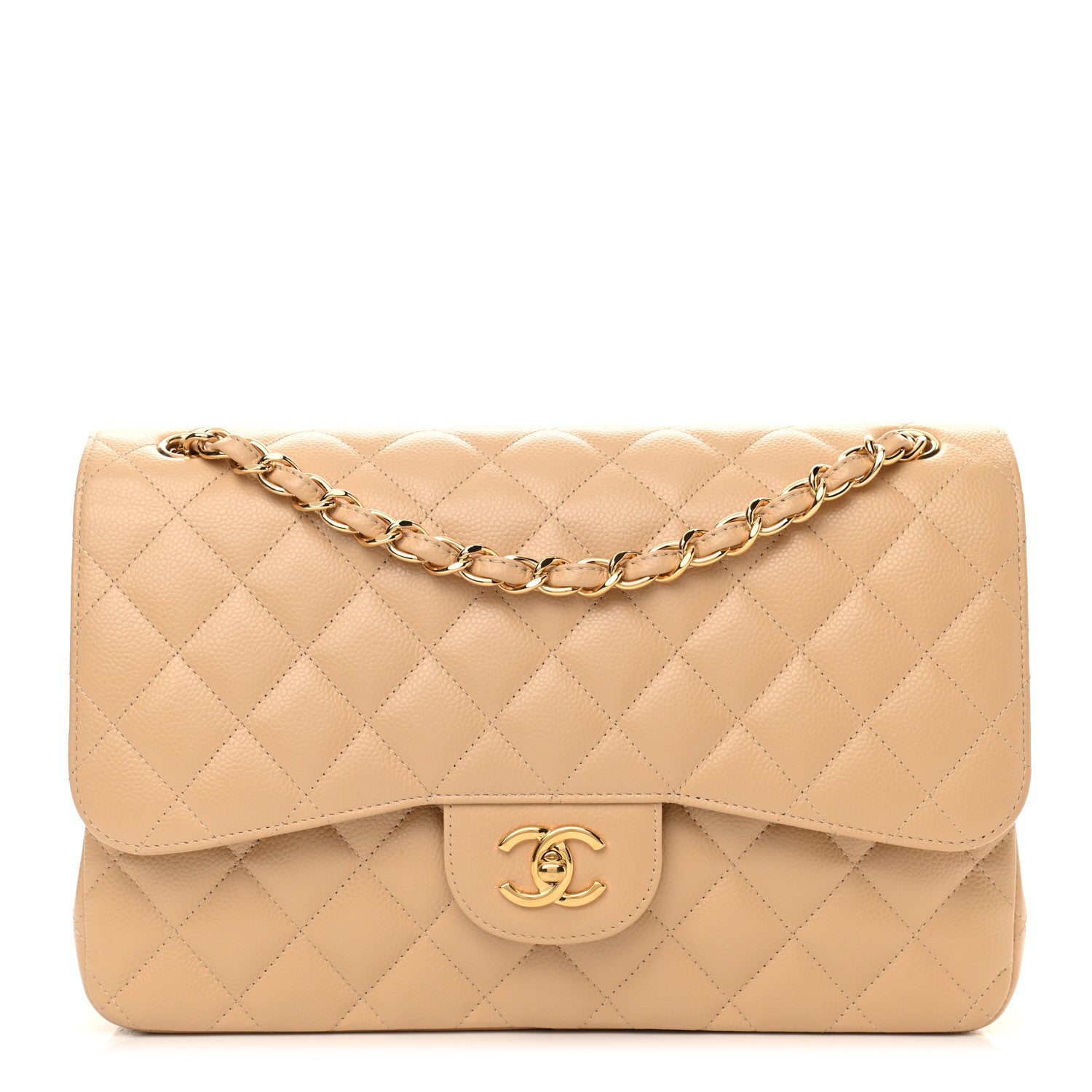 Chanel Caviar Quilted Jumbo Double Flap Beige Clair 1 of 11