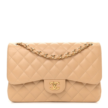 Chanel Caviar Quilted Jumbo Double Flap Beige Clair 1 of 11