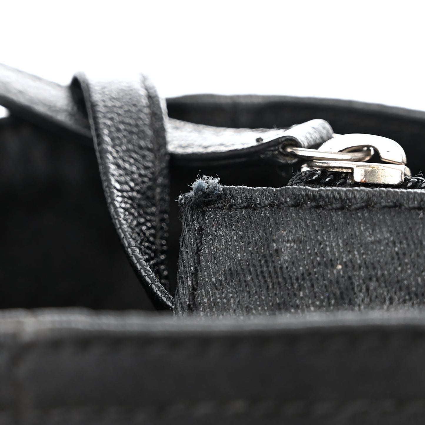 Coated Canvas Stitched XL Paris Biarritz Tote Black