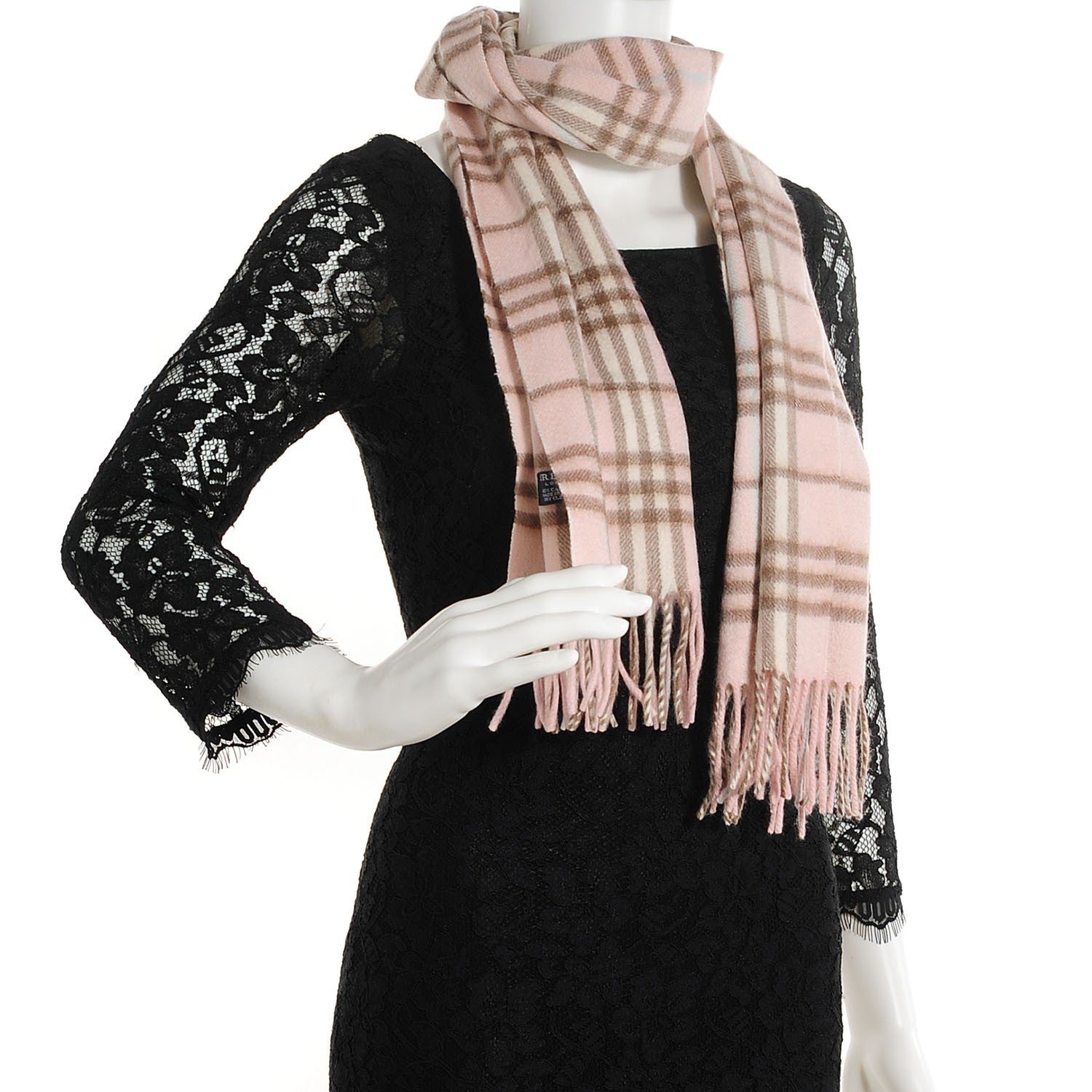 Burberry Cashmere Nova Check Scarf Pink 109281 – FASHIONPHILE