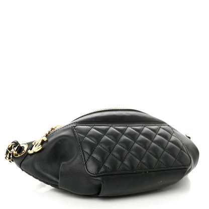 Chanel Lambskin Quilted Waist Bag Fanny Pack Black 4 of 12