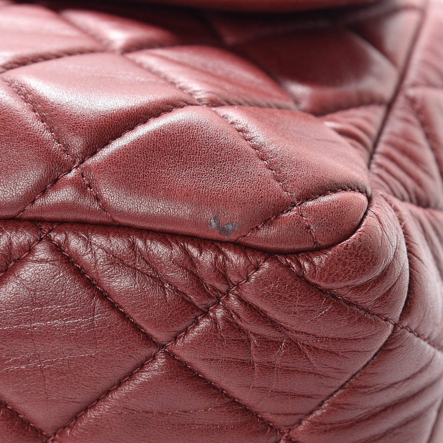 Lambskin Quilted Jumbo Single Flap Dark Red