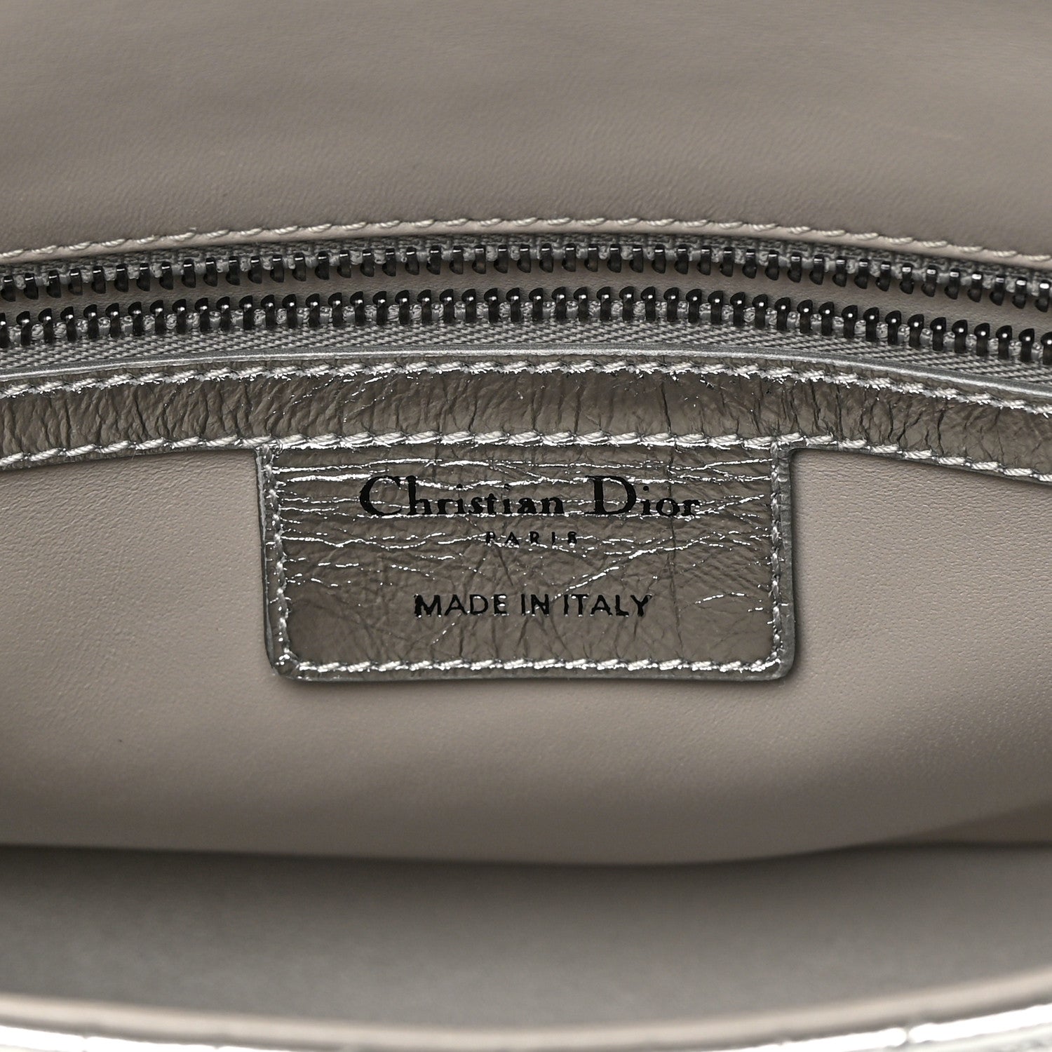 Christian Dior Metallic Calfskin Cannage Medium Caro Bag Argent 6 of 12