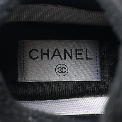 Chanel Fabric Calfskin Suede CC Sneakers 38 Black 7 of 8
