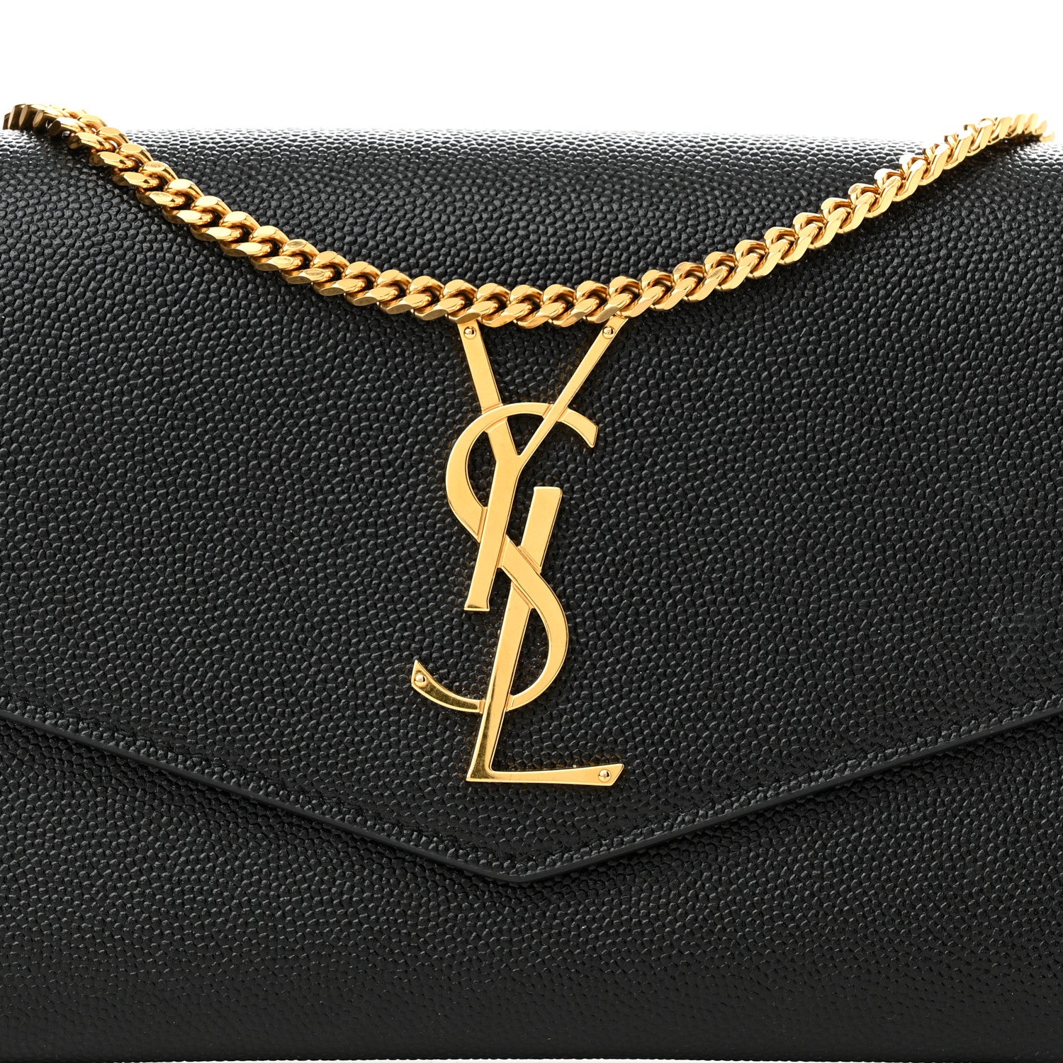 Saint Laurent Grain De Poudre Uptown Chain Wallet Black 8 of 14