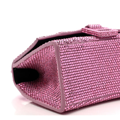 Balenciaga Strass Suede Hourglass Top Handle Bag XS Pink 10 of 11