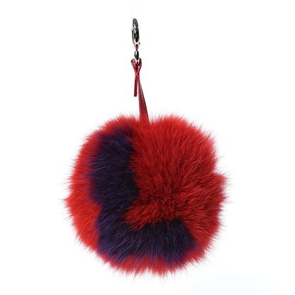 Fendi Fox Fur L ABCharm Pom Pom Bag Charm Red Blue 1 of 5