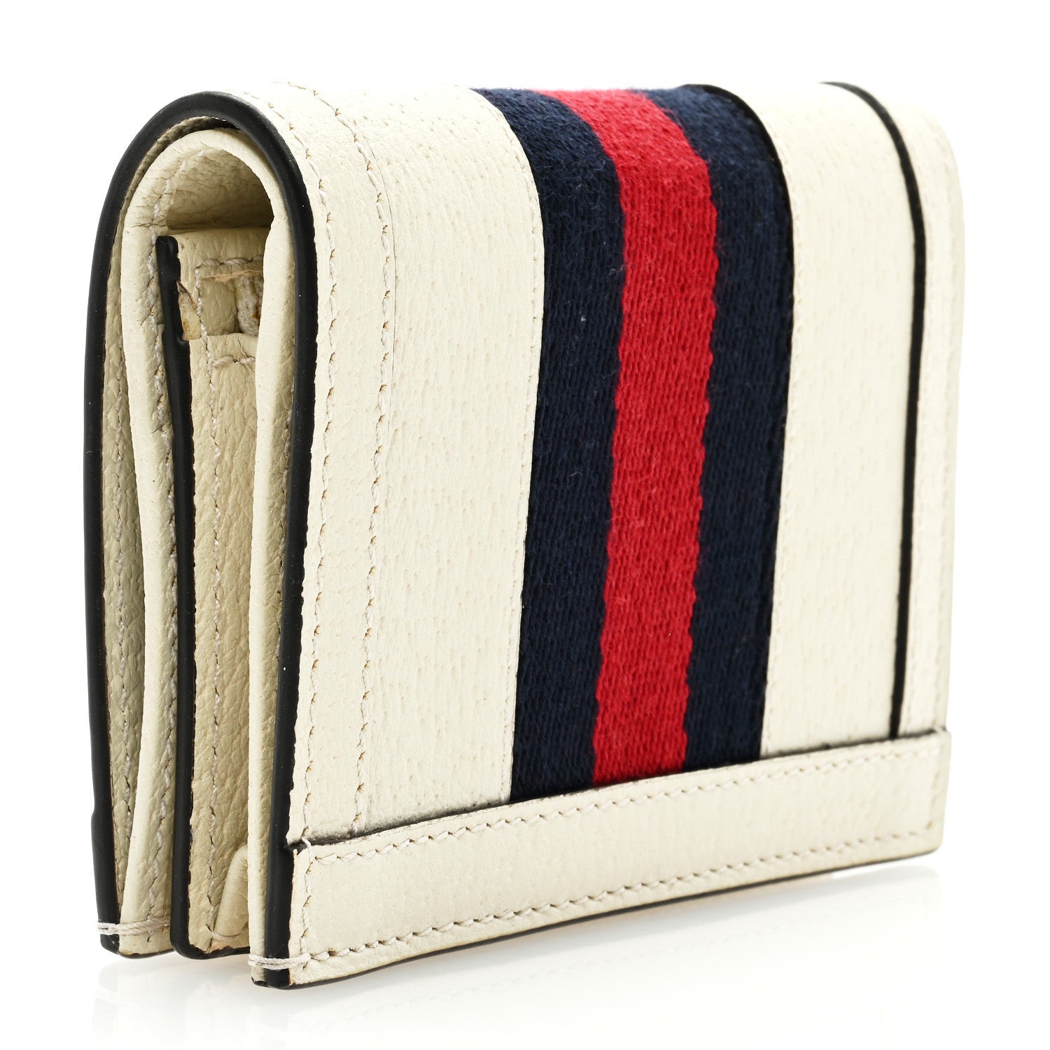 Gucci Textured Calfskin Web Ophidia Card Case Mystic White 3 of 6