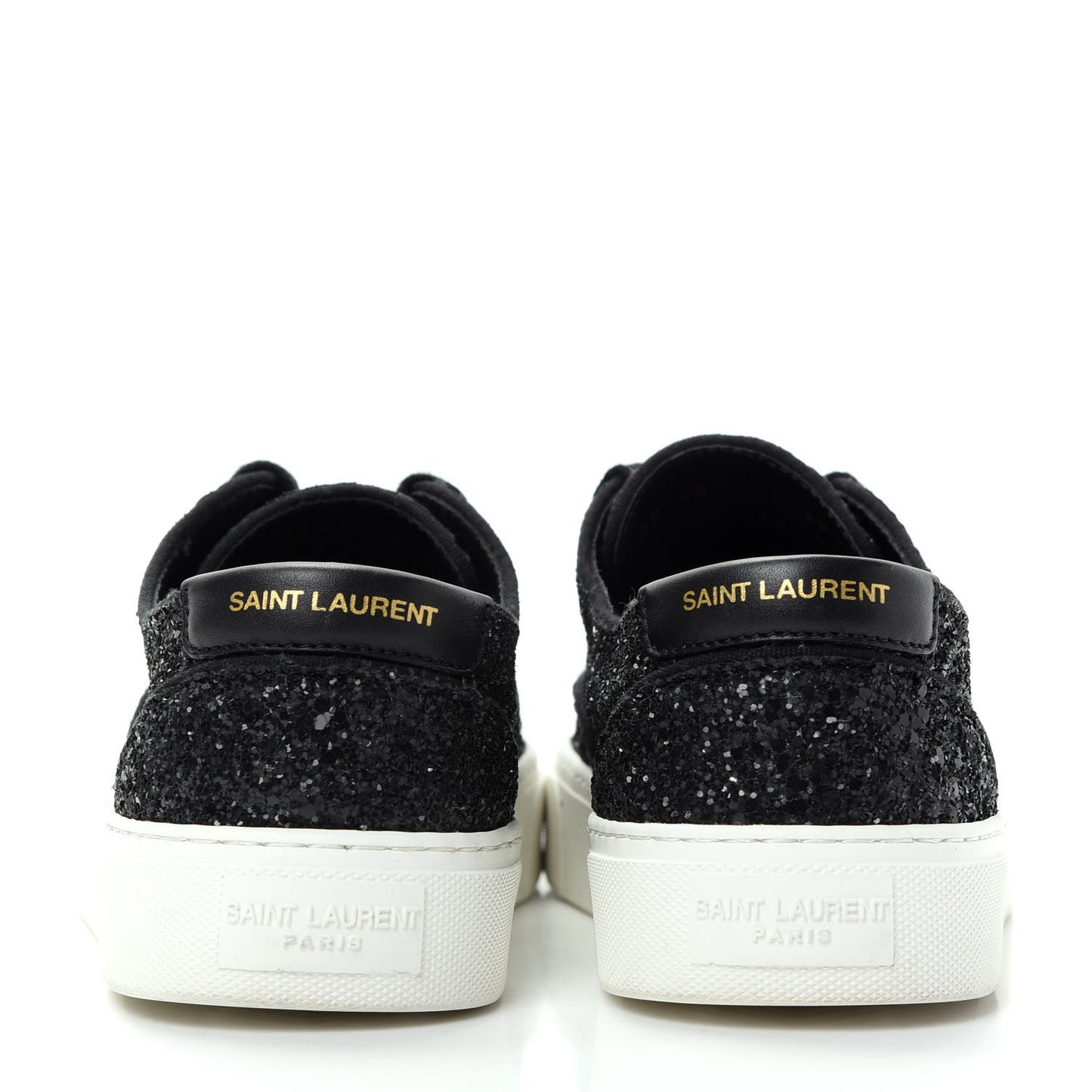 Calfskin Crystal Glitter Venice Low Top Sneakers 38.5 Black