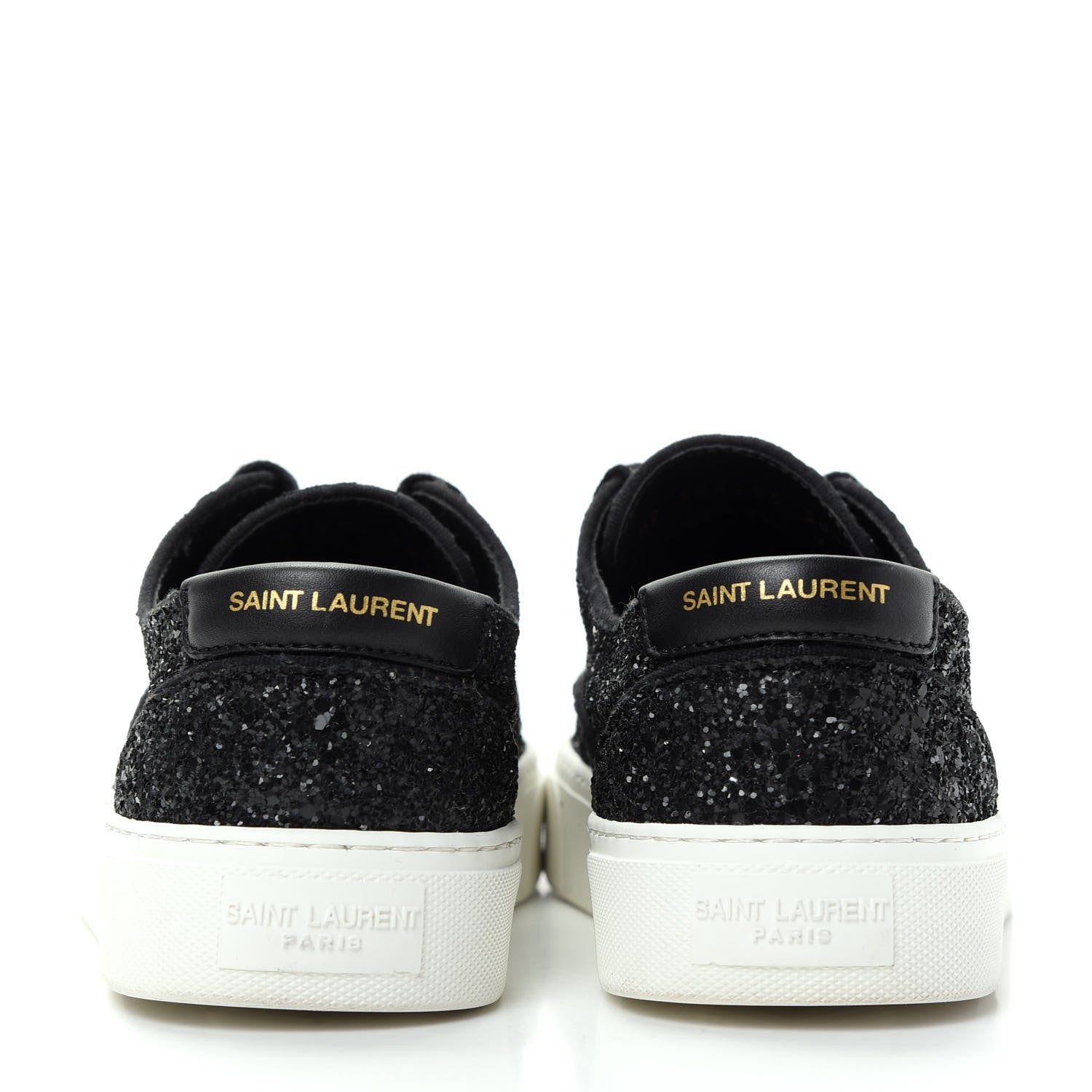Saint Laurent Calfskin Crystal Glitter Venice Low Top Sneakers 38.5 Black 7 of 11