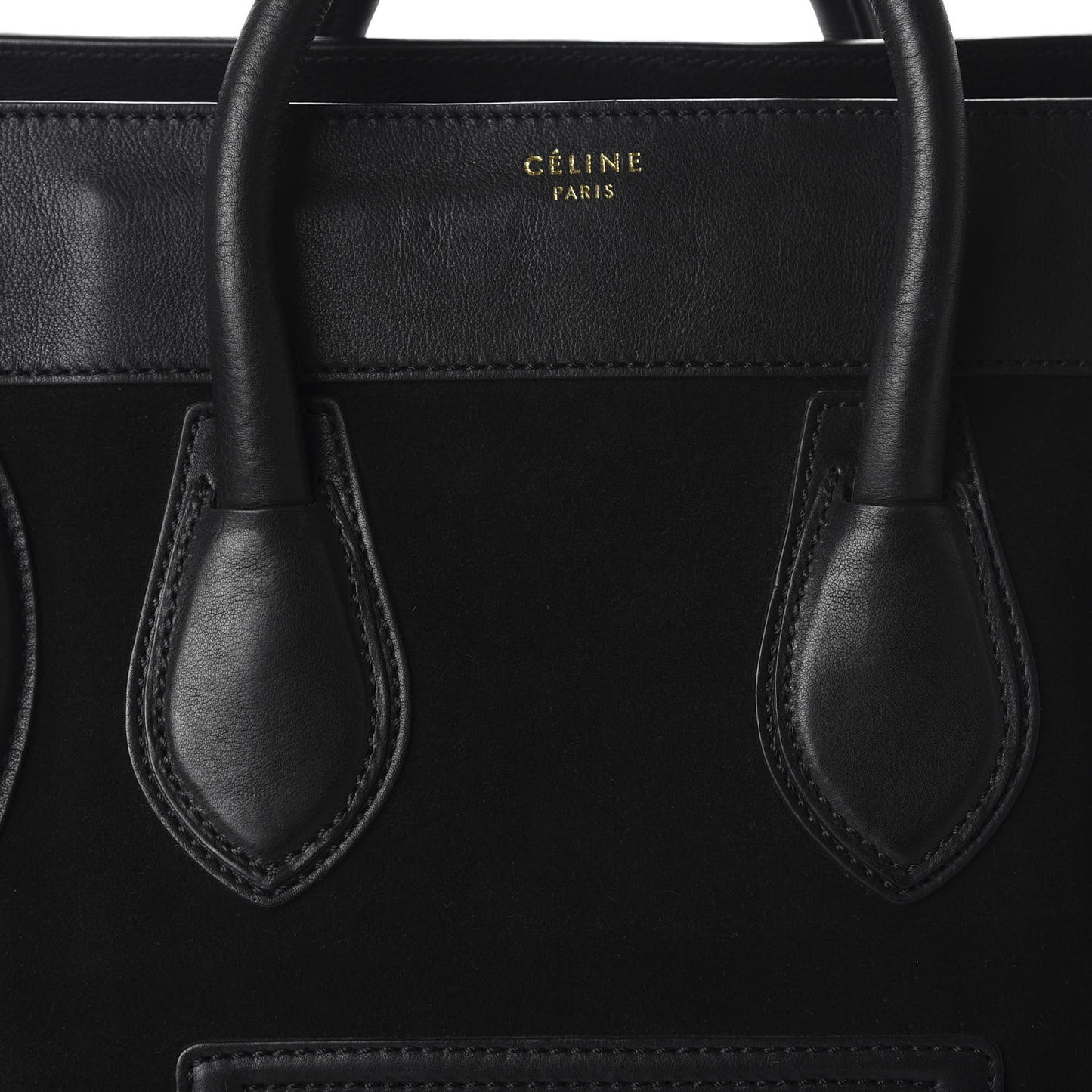 Smooth Calfskin Suede Mini Luggage Black