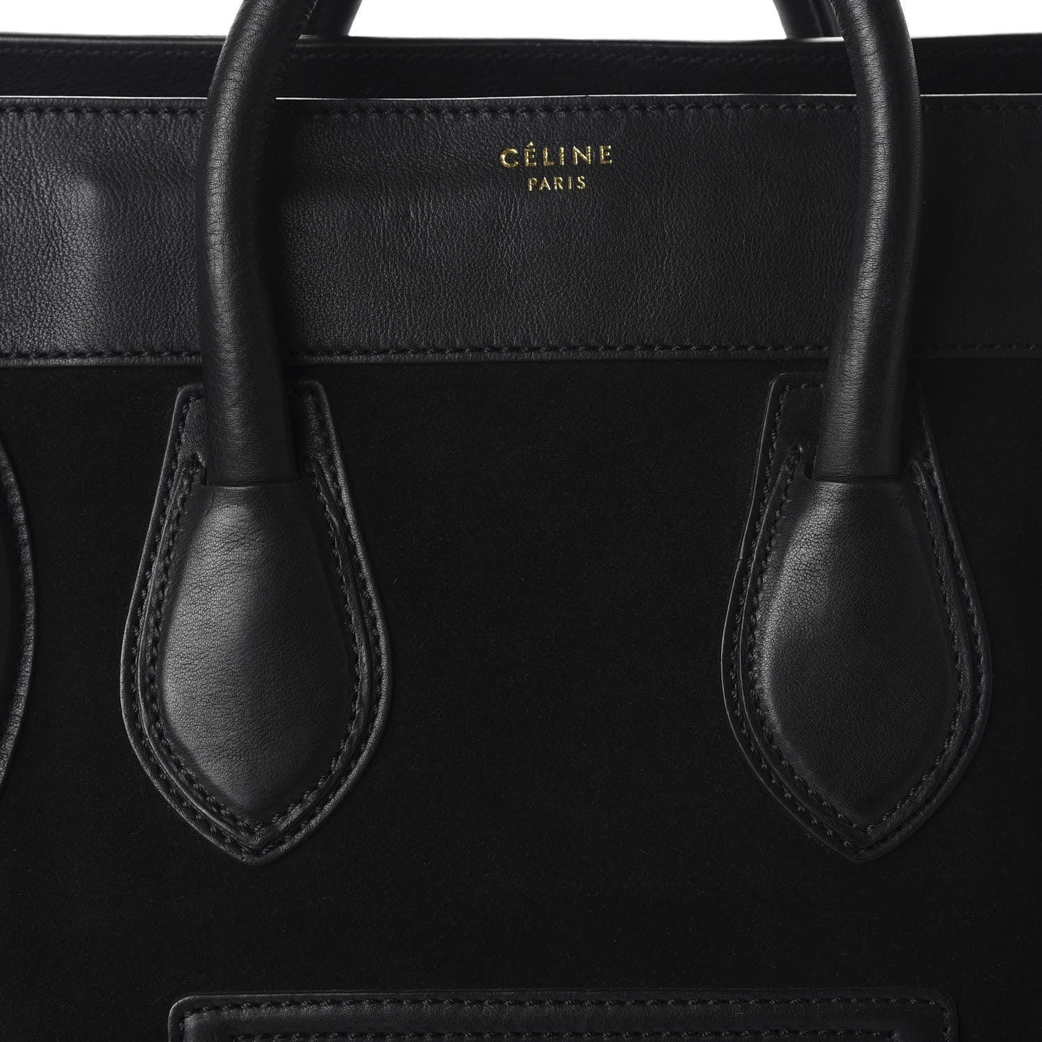 Celine Smooth Calfskin Suede Mini Luggage Black 8 of 8