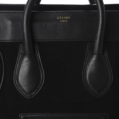 Celine Smooth Calfskin Suede Mini Luggage Black 8 of 8