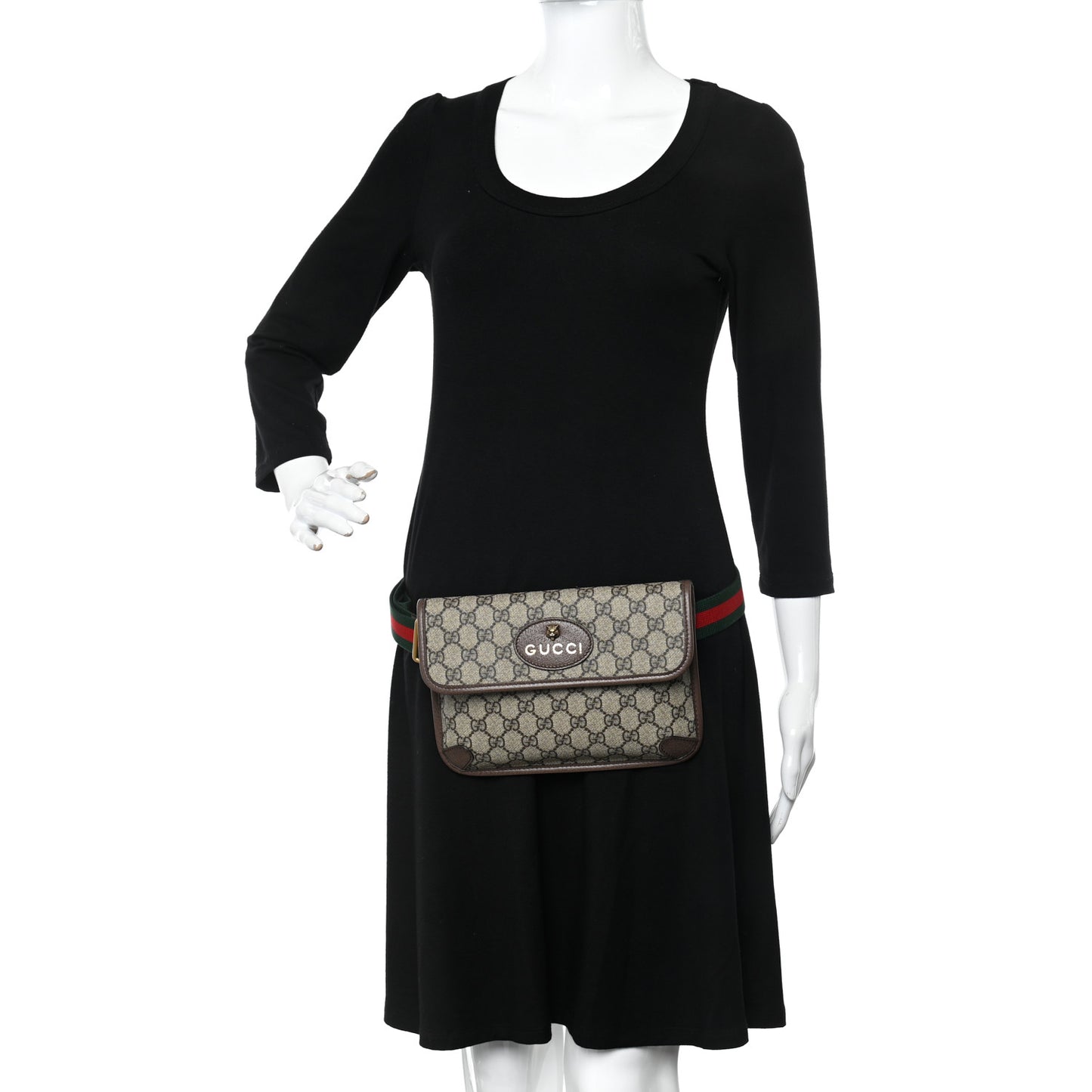 GG Supreme Monogram Neo Vintage Web Belt Bag Brown