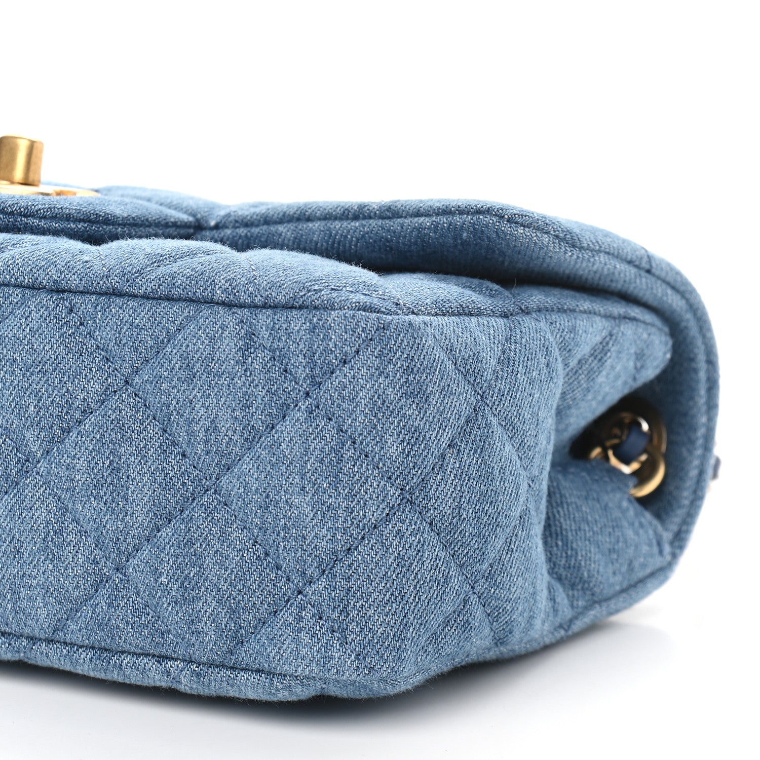 Chanel Denim Quilted Mini Pearl Crush Rectangular Flap Blue 9 of 9