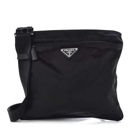 Prada Nylon Flat Messenger Bag Black 1 of 9