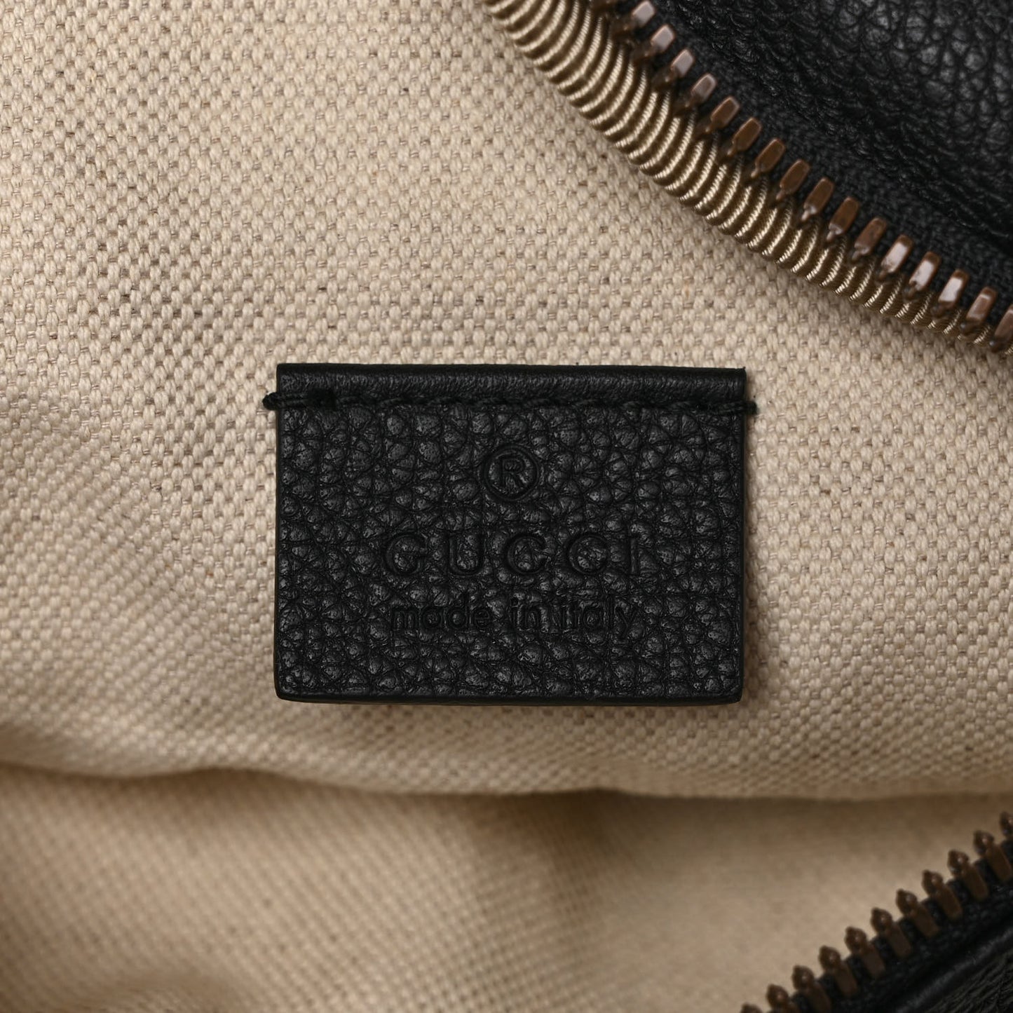 Grained Calfskin Small Logo Belt Bag Black