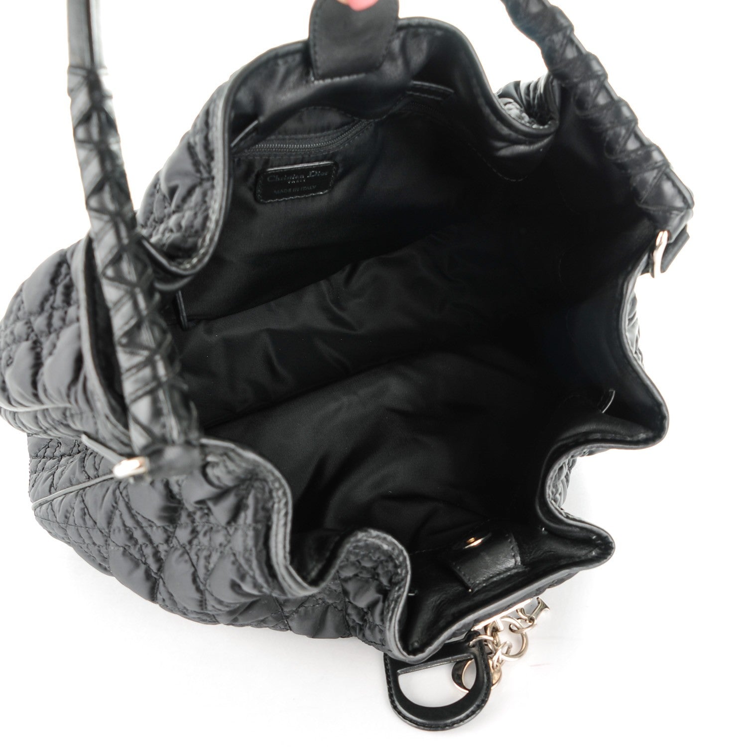 Christian Dior Satin Cannage Charming Hobo Black 5 of 8