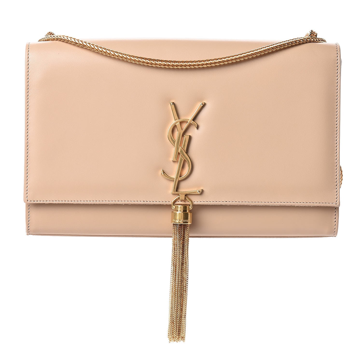 Saint Laurent Smooth Calfskin Medium Classic Monogram Kate Tassel Satchel Dark Beige 1 of 16