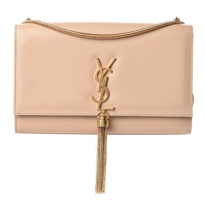 Saint Laurent Smooth Calfskin Medium Classic Monogram Kate Tassel Satchel Dark Beige 1 of 16