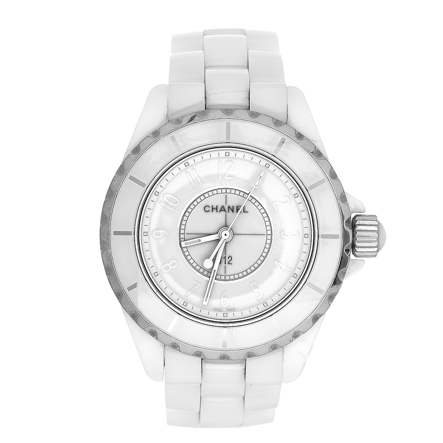 Stainless Steel Ceramic 33mm 10th Anniversary J12 Phantom Quartz Watch White