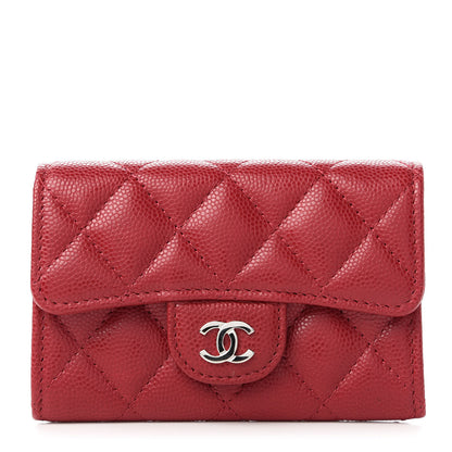 Chanel Caviar Quilted Flap Card Holder Dark Pink 1 of 11