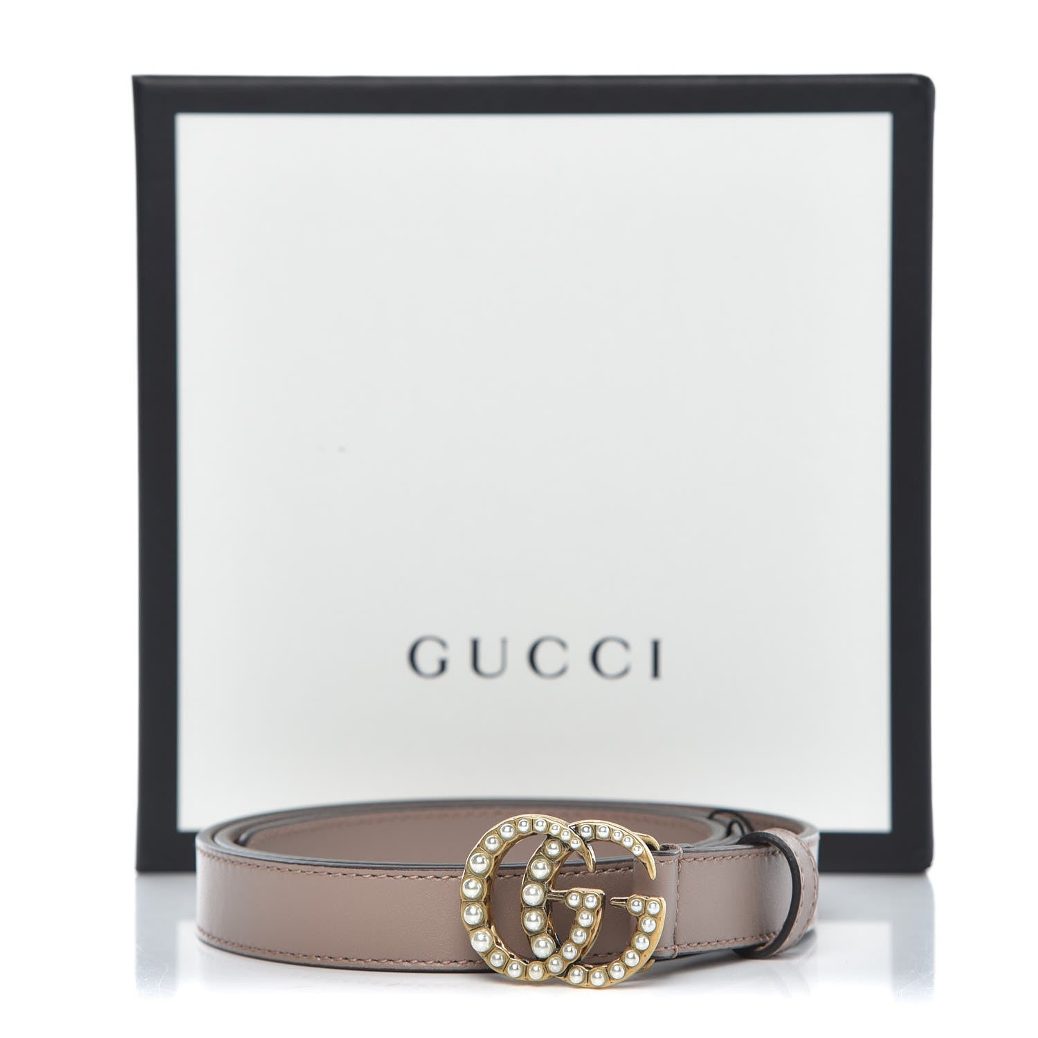 Gucci Calfskin Pearl Double G 20mm Belt 85 34 Porcelain Rose 7 of 7