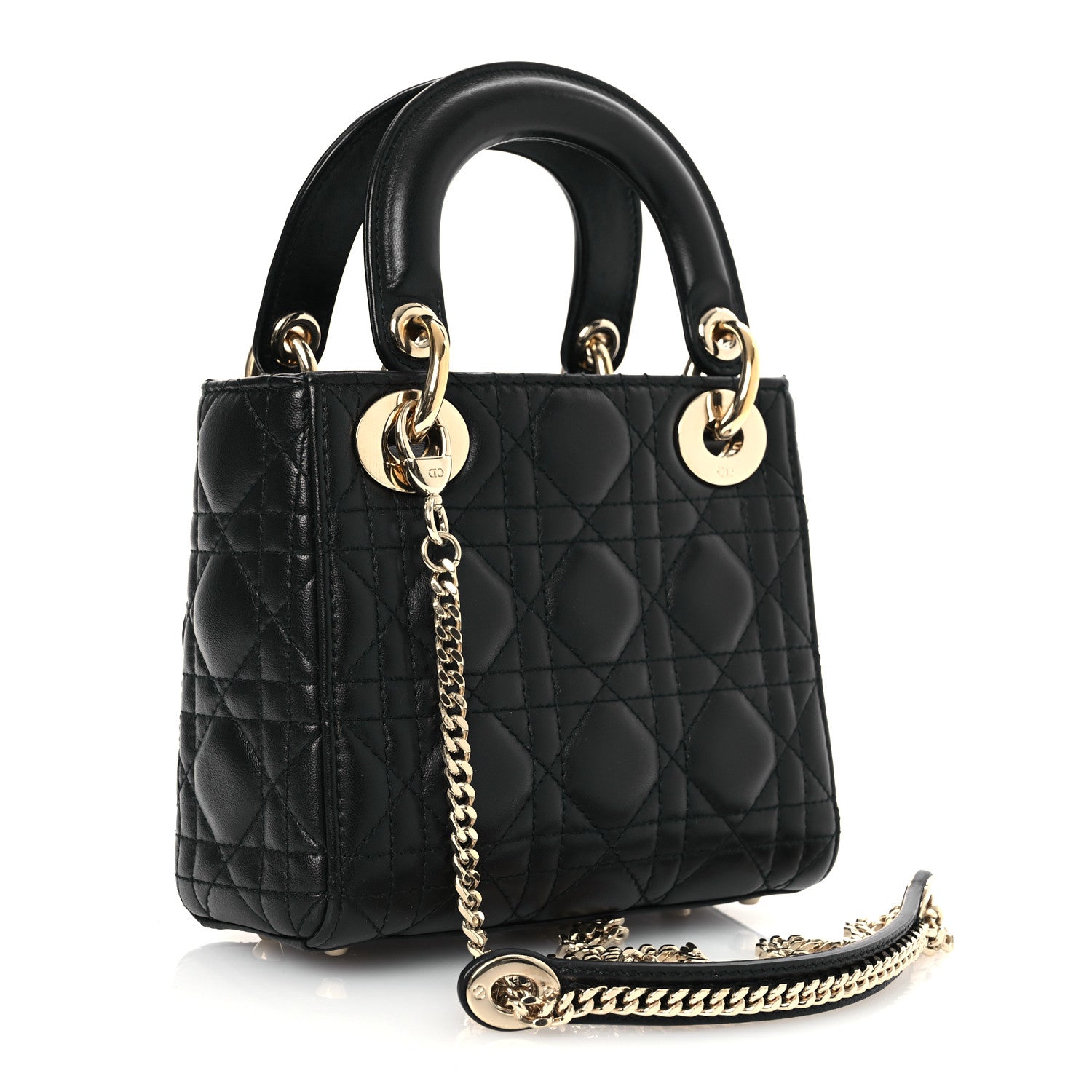 Christian Dior Lambskin Cannage Mini Lady Dior Black 3 of 11