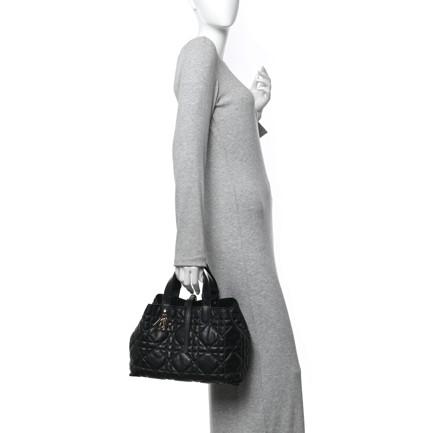 Christian Dior Calfskin Macrocannage Medium Toujours Black 2 of 11