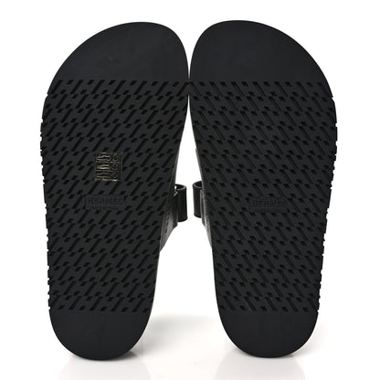 Hermes Calfskin Womens Chypre Sandals 36.5 Black 5 of 9