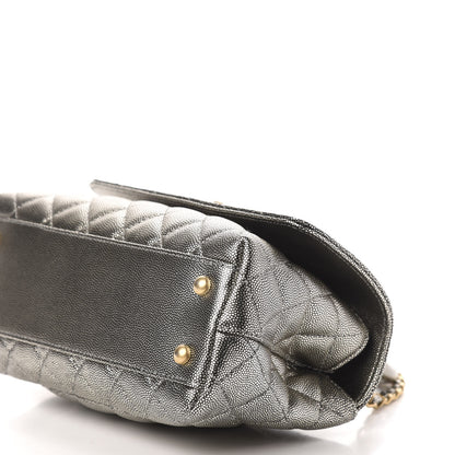 Chanel Metallic Caviar Quilted Mini Coco Handle Flap Silver 9 of 10