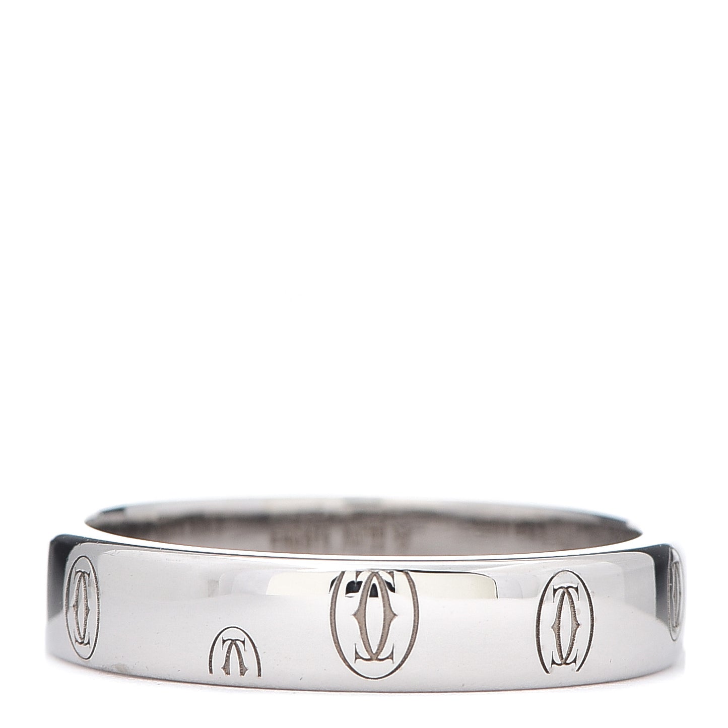 18K White Gold 4mm Happy Birthday Band Ring 53 6.5