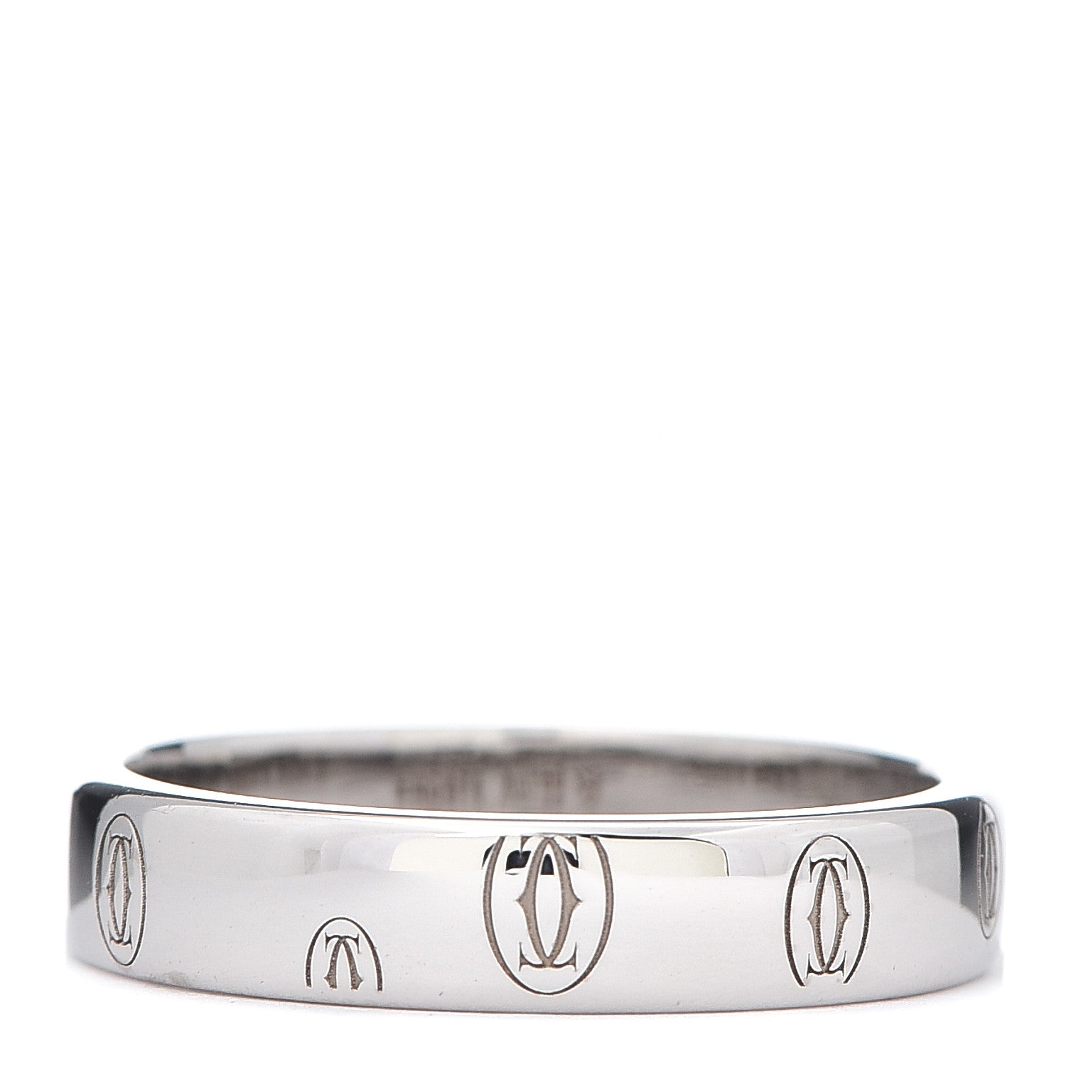 Cartier 18K White Gold 4mm Happy Birthday Band Ring 53 6.5 3 of 4
