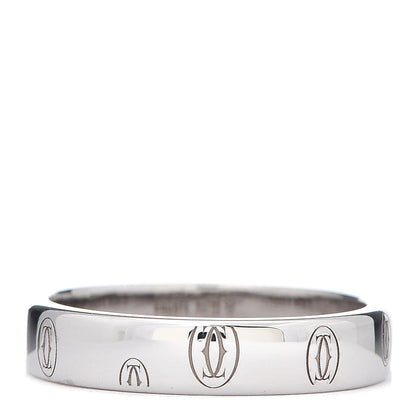 Cartier 18K White Gold 4mm Happy Birthday Band Ring 53 6.5 3 of 4