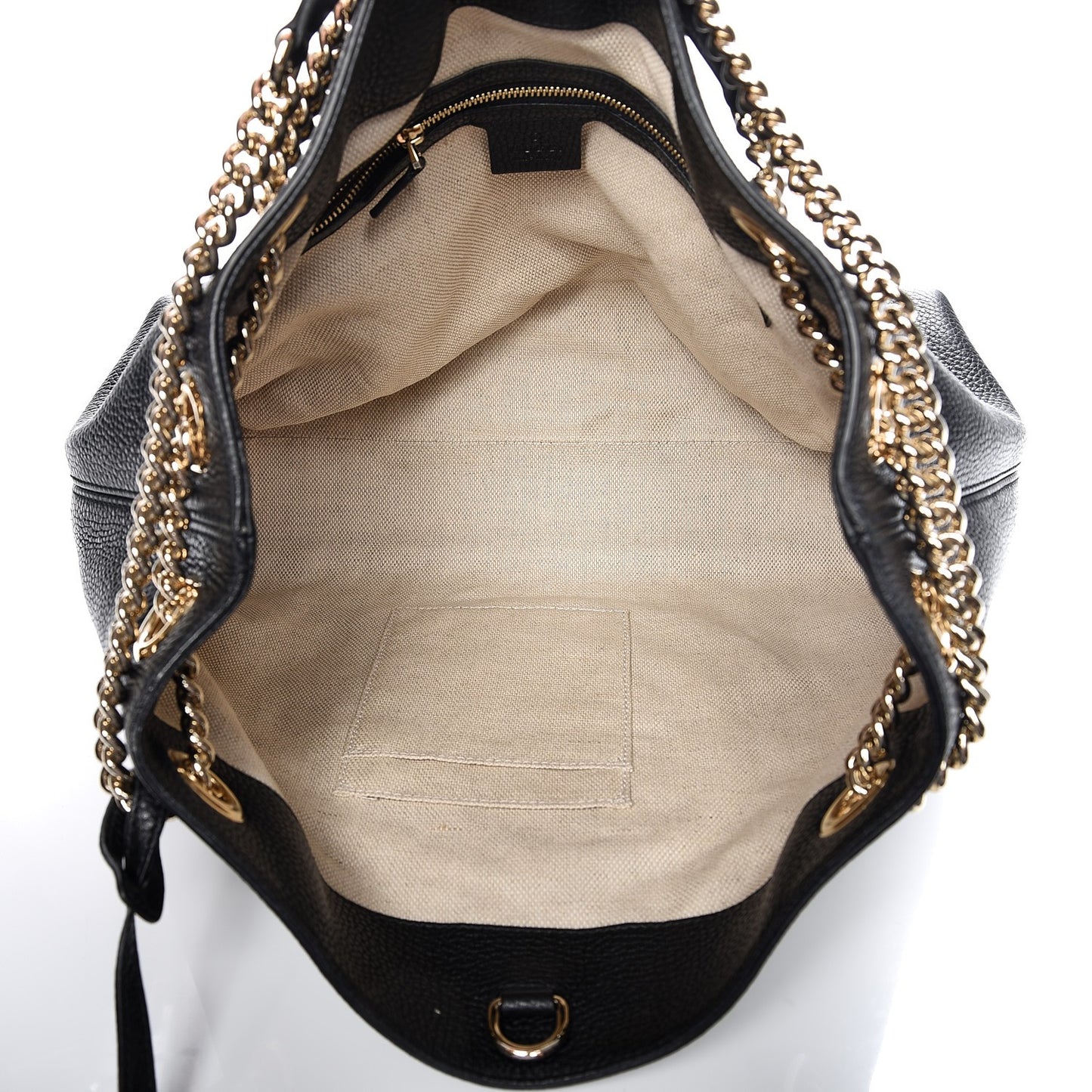Pebbled Calfskin Medium Soho Chain Shoulder Bag Black