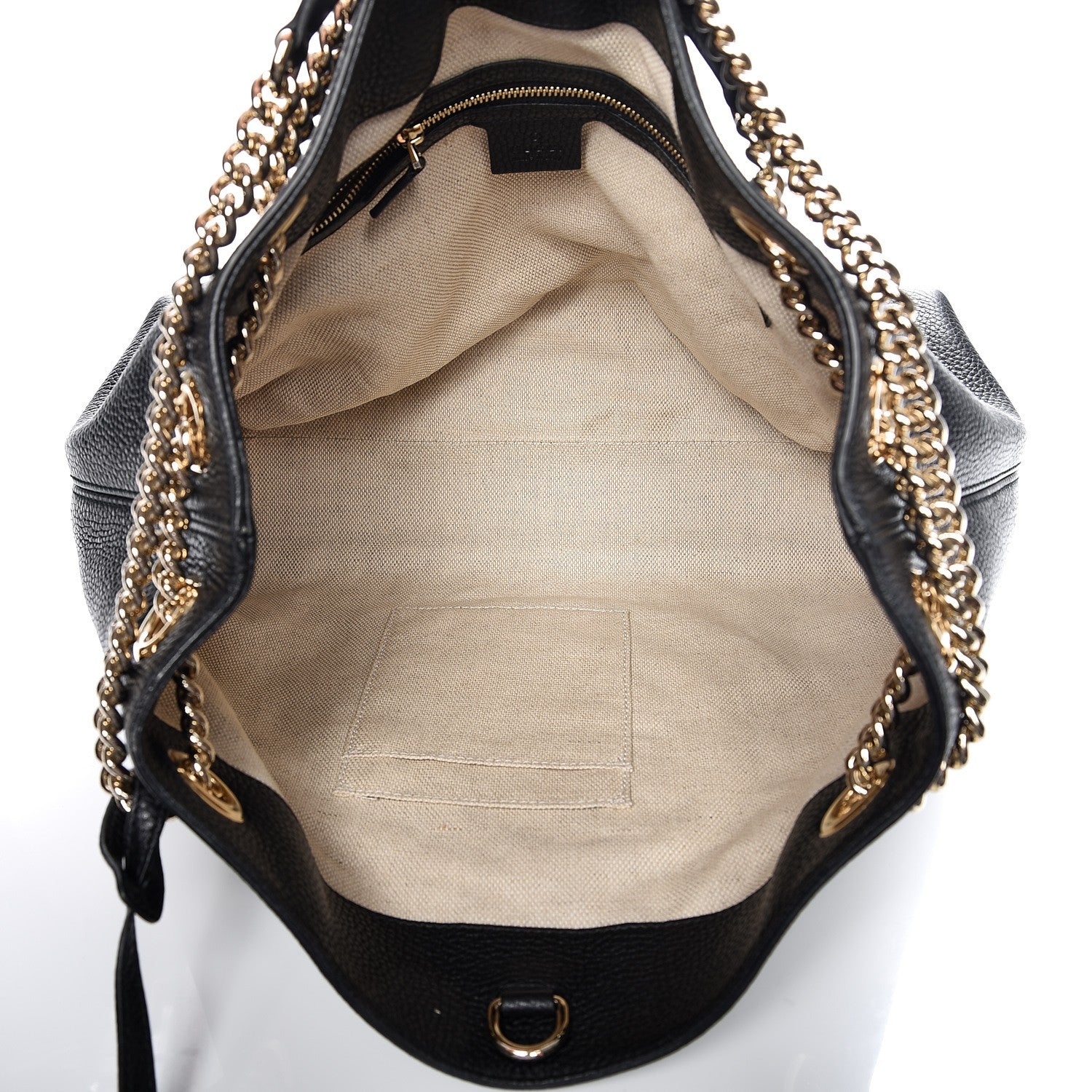 Gucci Pebbled Calfskin Medium Soho Chain Shoulder Bag Black 5 of 7