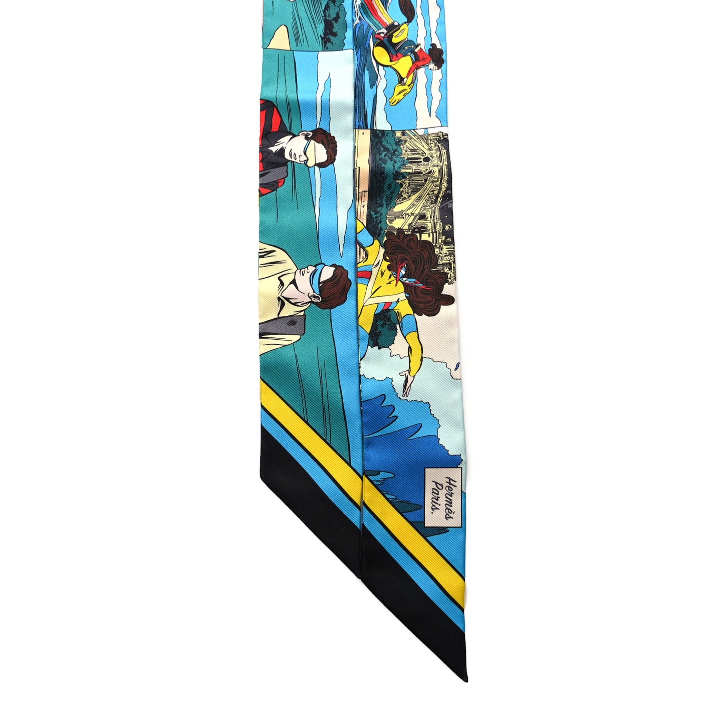 Silk Wow Twilly Bleu Azur Jaune