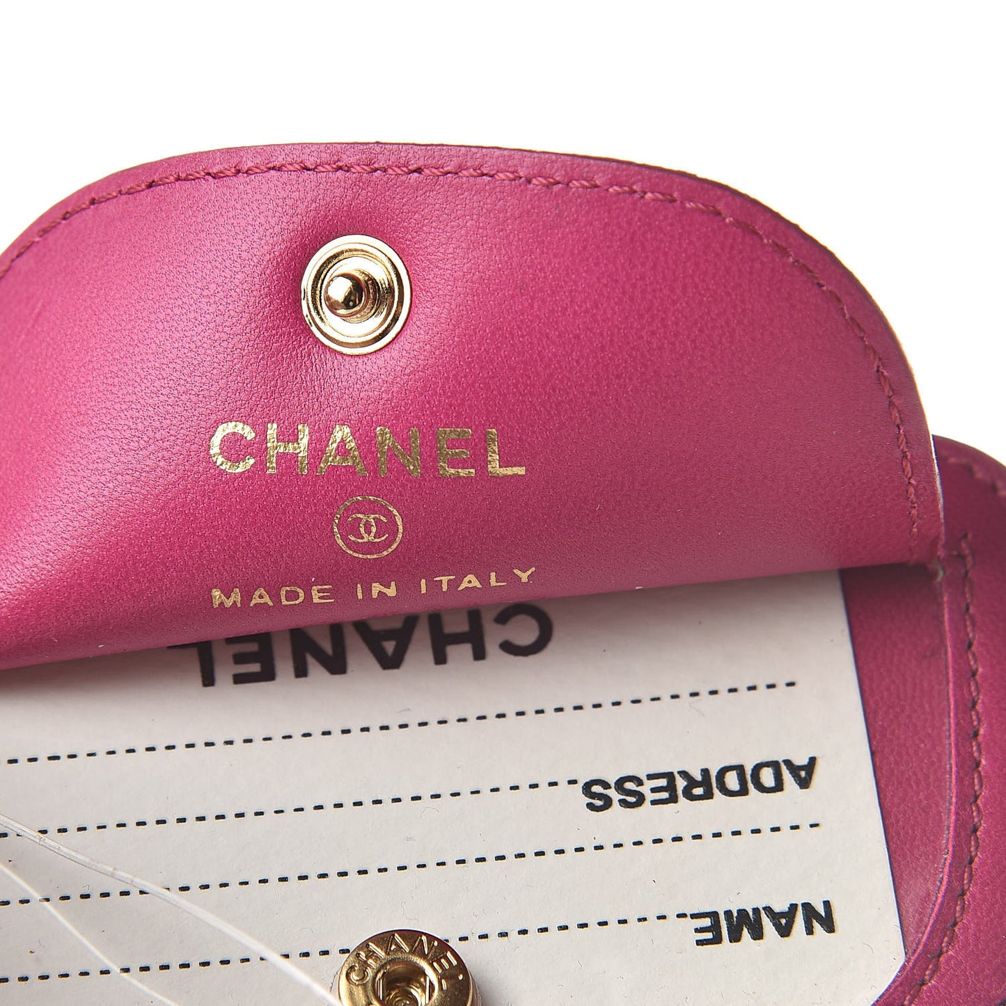 Lambskin Luggage Tag Pink