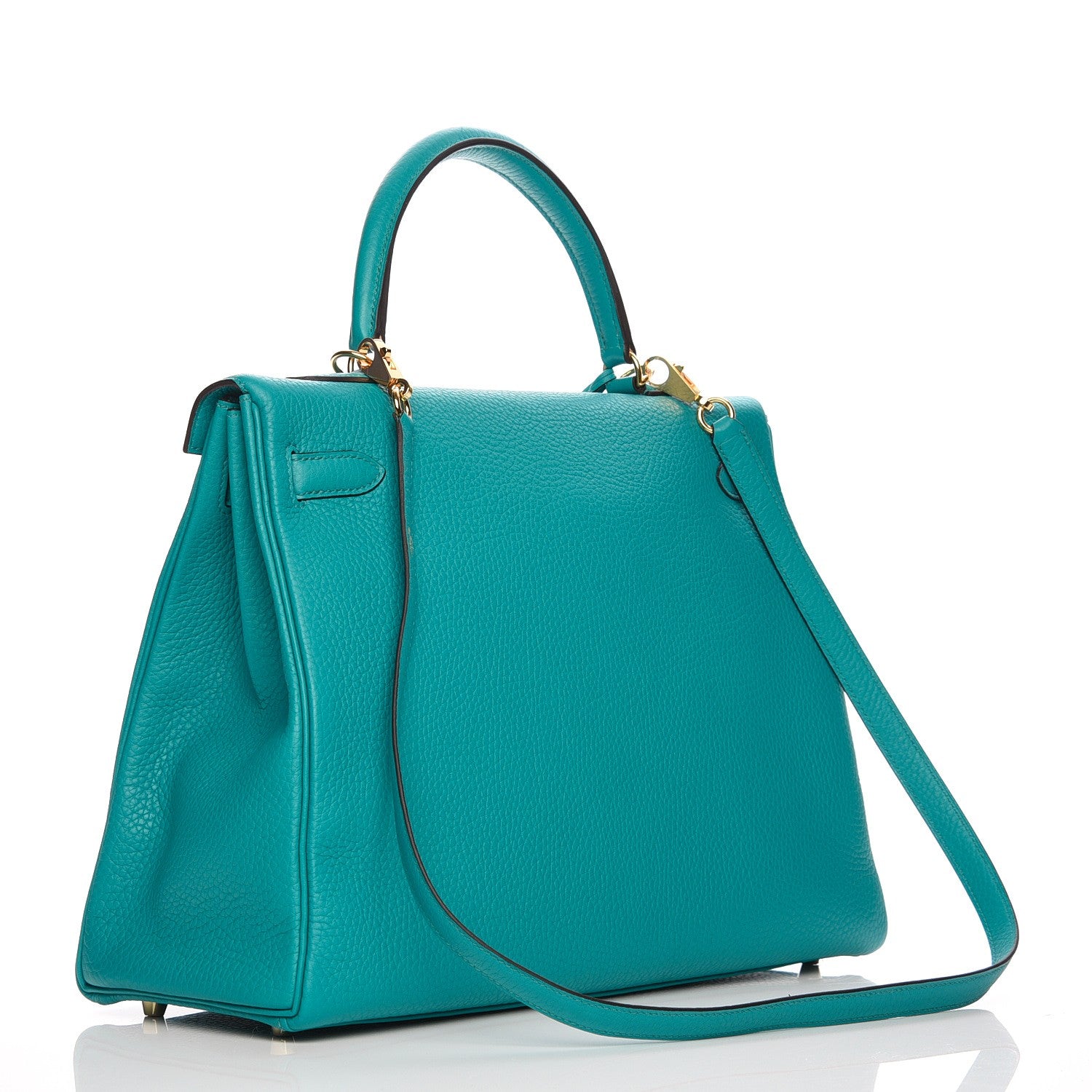 Hermes Taurillon Clemence Kelly Retourne 35 Bleu Paon 4 of 32