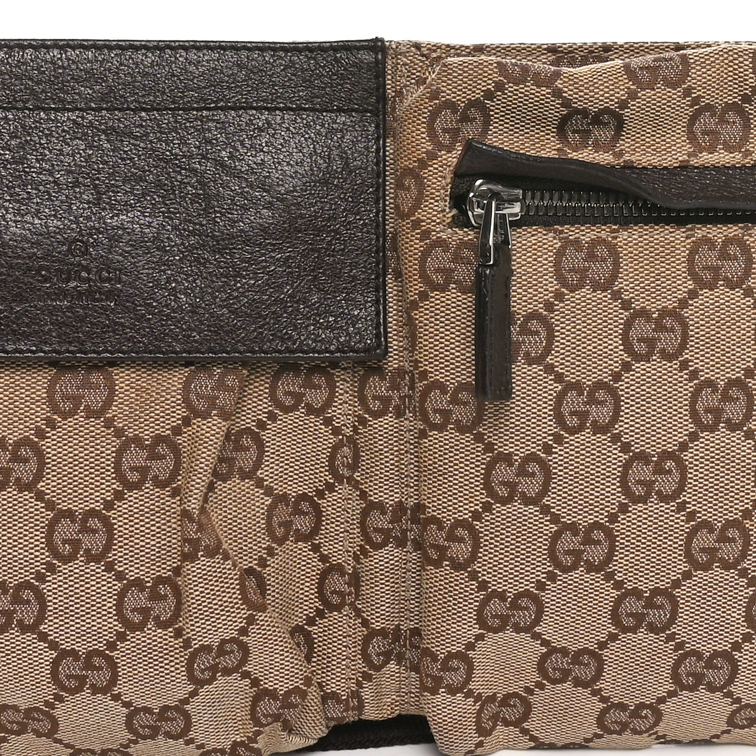 Gucci GG Monogram Double Pocket Belt Bag Dark Brown 8 of 10