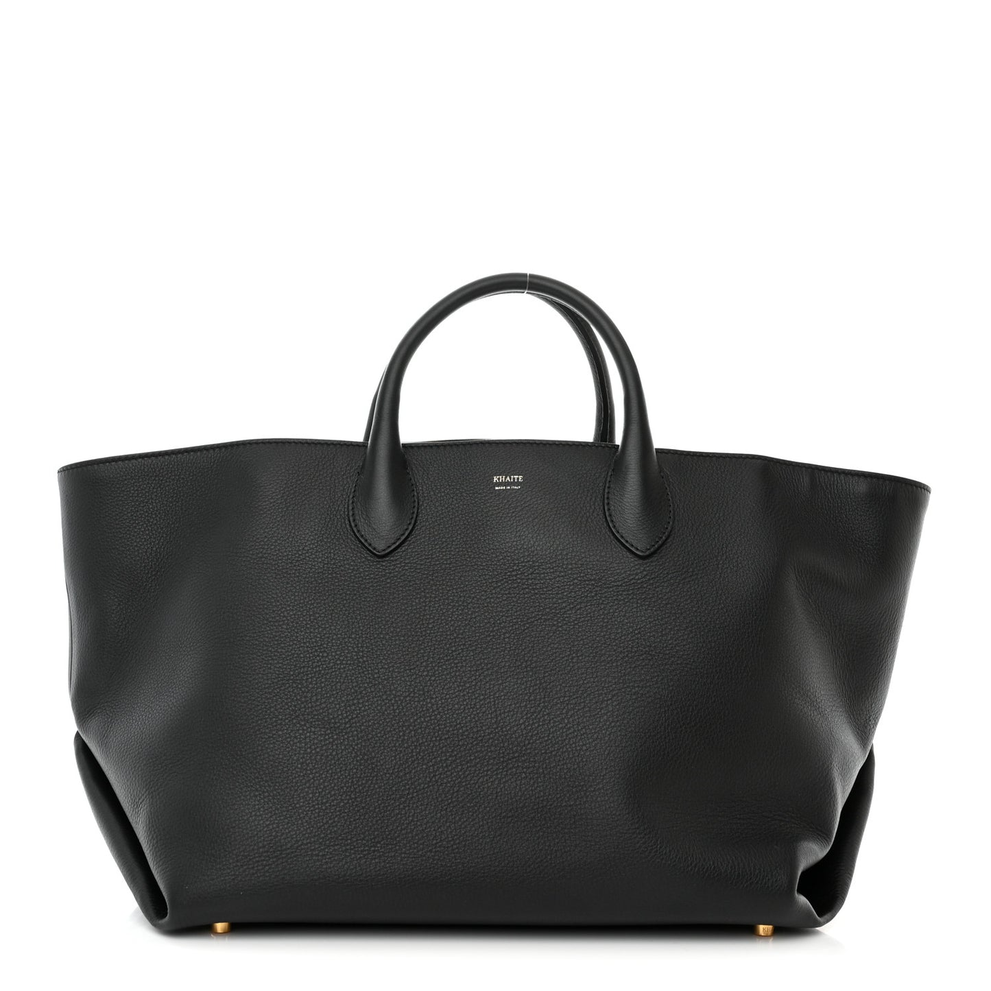 Pebbled Calfskin Medium Amelia East West Tote Black