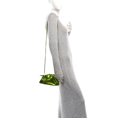 Bottega Veneta Metallic Crushed Calfskin The Mini Pouch Chlorophyll 2 of 12