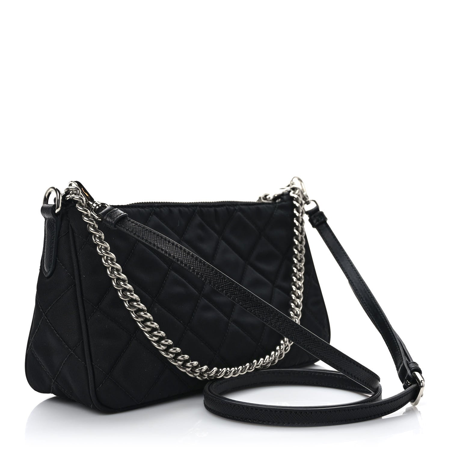 Prada Nylon Tessuto Impuntu Quilted Crossbody Bag Black 3 of 11