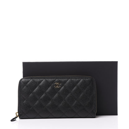 Chanel Caviar Quilted Large Gusset Zip Around Wallet Black 11 of 11